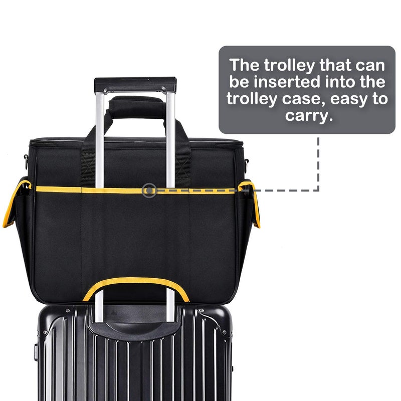 CAB55 Sewing Machine Case, Sewing Machine Carrying Bag with Removable Padding Pad, Tote Bag for Sewing Machine and Extra Sewing Accessories, Black (17"x13"x14") - Image 5