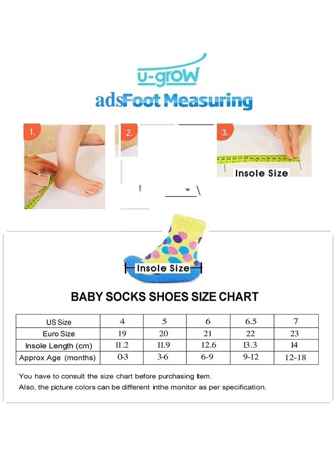 u-grow Baby Anti-Skid Breathable Soft Socks Shoes Yellow - Image 3