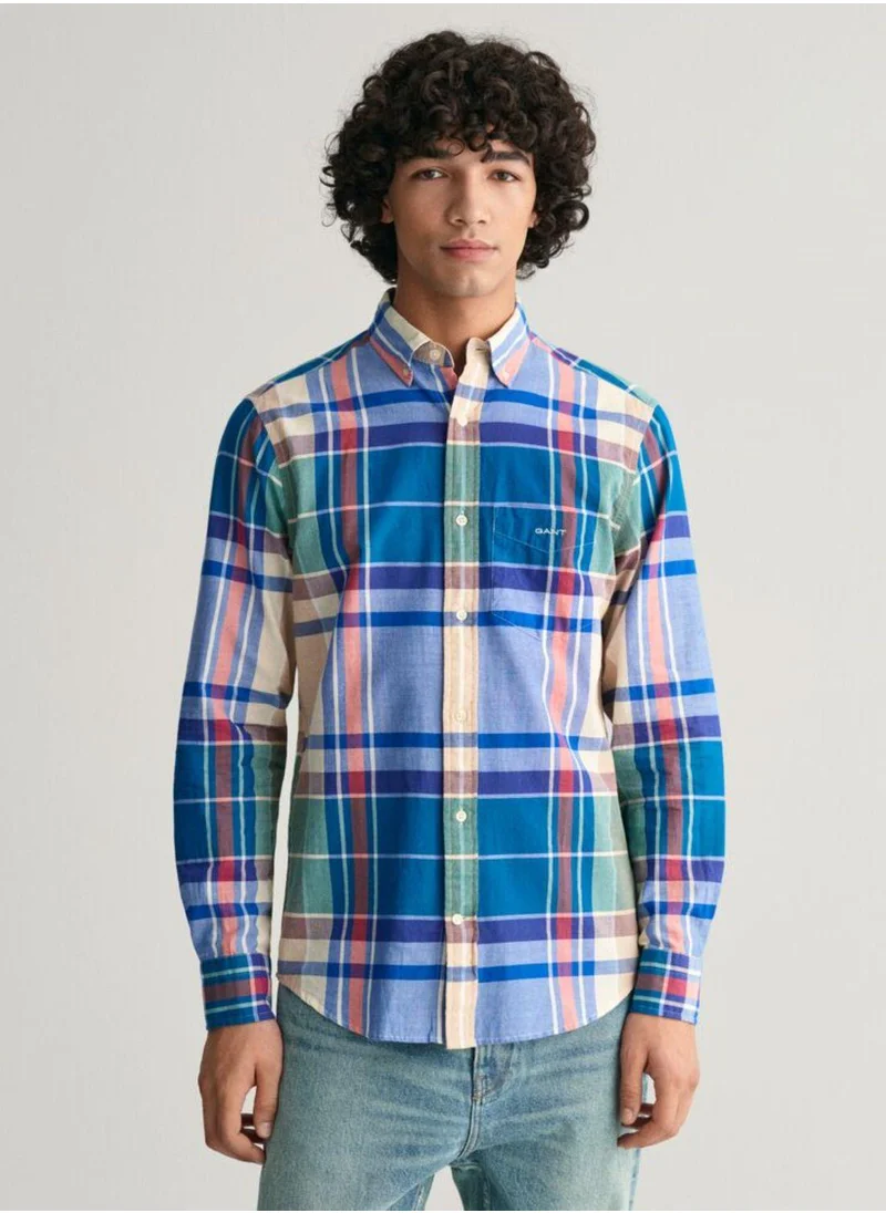 GANT Gant Regular Fit Indigo Madras Shirt