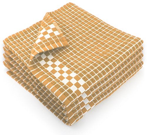 Fecido Classic Dark Kitchen Dish Towels with Hanging Loop - Heavy Duty Absorbent Dish Clothes - European Made 100% Cotton Tea Towels - Set of 4, Beige - Image 4