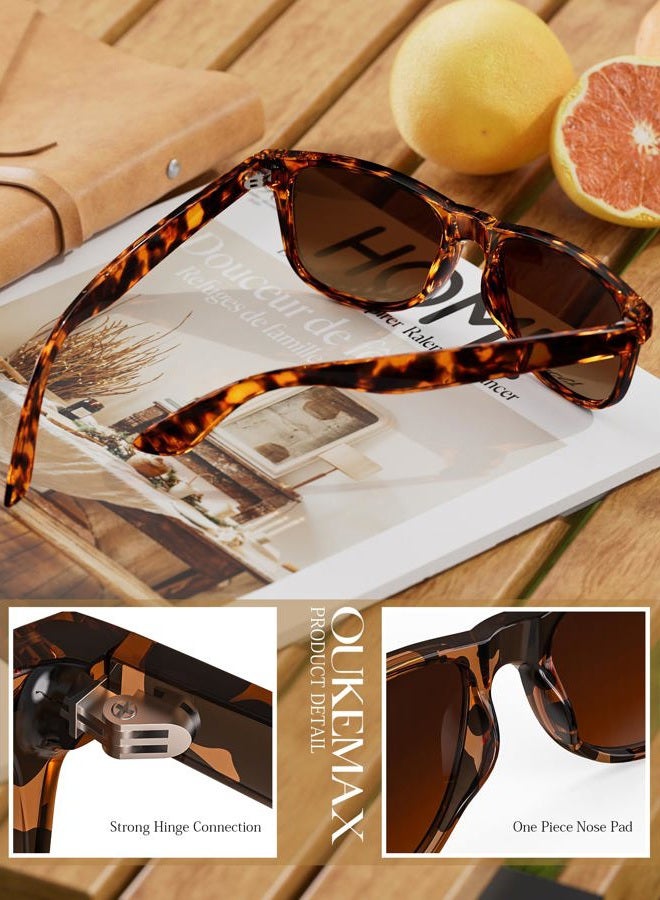 OUKEMAX Sunglasses-women Polarized Sunglasses-womens: Trendy Sun Glasses polarized UV400 Protection Fashion Sun glasses, Black + Light Brown + Purple Pink Mirrored, M - Image 5