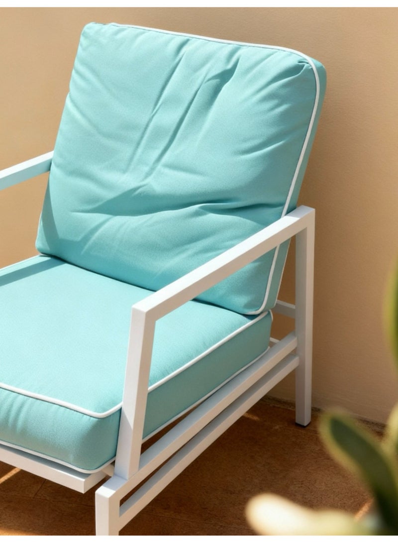 Broyhome 3-Piece Tiffany Blue Outdoor Furniture Chair Set & Table, Weather-Resistant Patio Furniture for Sea View, Garden & Villa, & Comfortable Outdoor Seating - Image 3