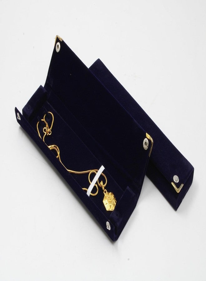 LUCES 12 Pieces Long Velvet Jewelry Chain Necklace Gift Box Set Bracelet Storage Case for Wedding Engagement Birthday Anniversary Blue - Image 4