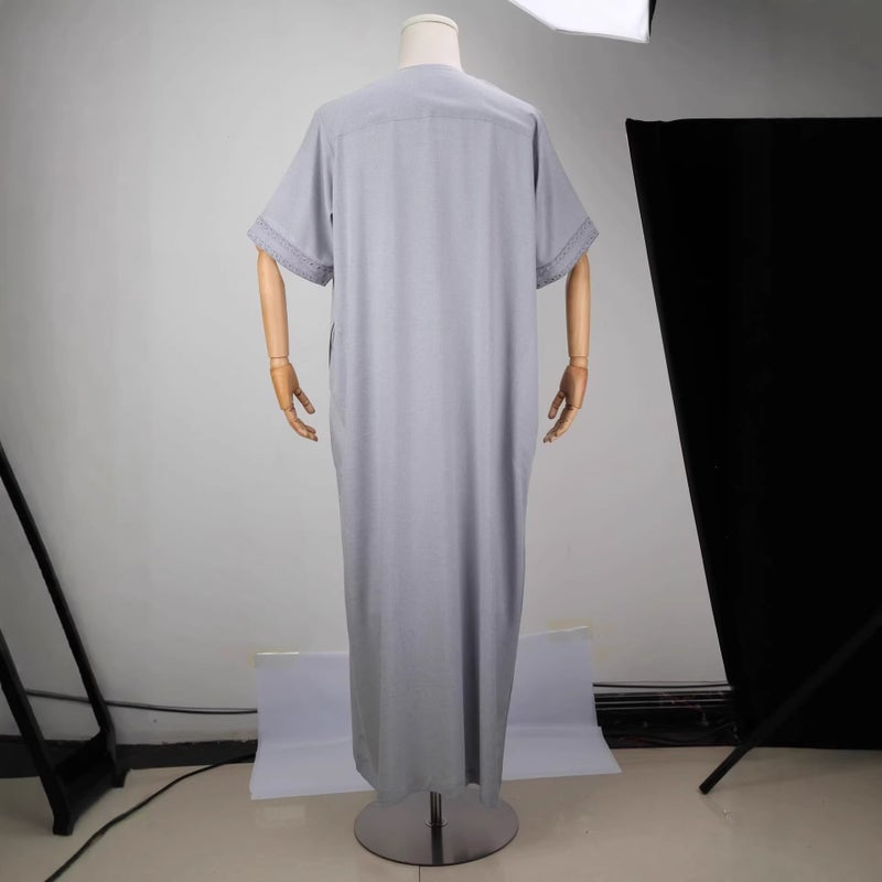 Men's Long Sleeve Cotton Blend Kurta Relaxed Fit Casual Ethnic Wear - Image 2
