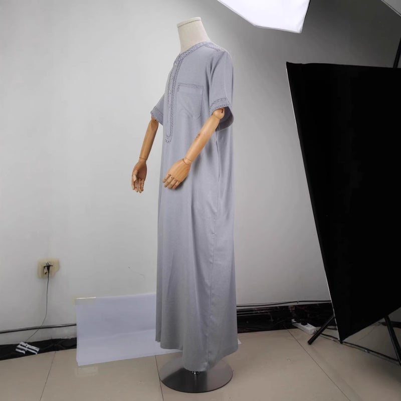 Men's Long Sleeve Cotton Blend Kurta Relaxed Fit Casual Ethnic Wear - Image 3