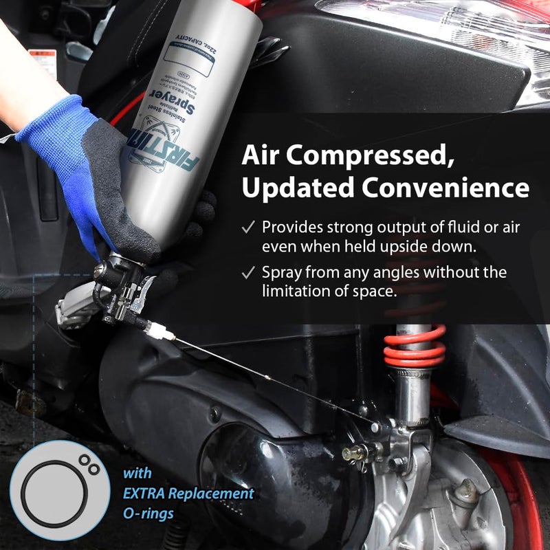 FIRSTINFO TOOLS FIT YOUR NEEDS FIRSTINFO A1636 Patented Max. Pressure 110 psi / 650ml Stainless Steel Canister Aerosol Refillable Fluid Spray Can/Pneumatic Compressed Air Sprayer - Image 5