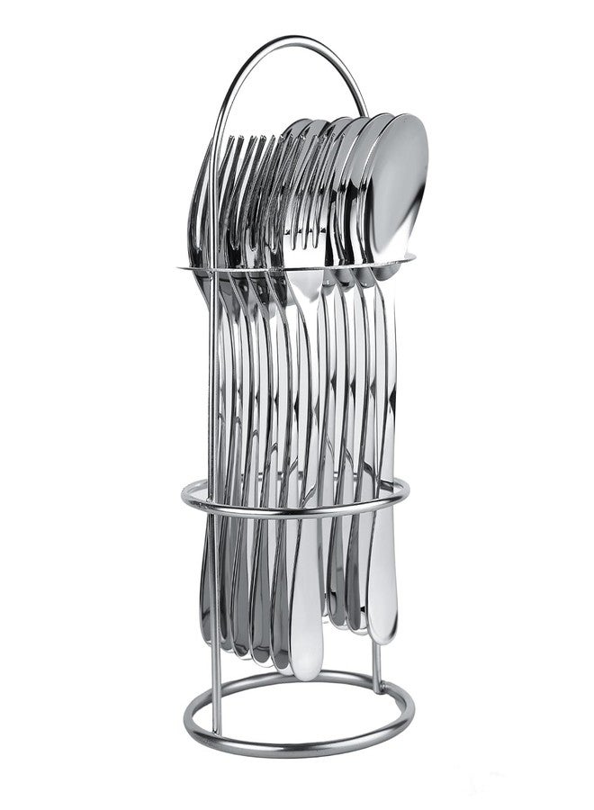 Gcrox Lexus Cutlery Set (16Pcs Set) with Stand Stainless Steel Flatware Set Spoon Fork Set with Holder Kitchen Cutlery Organizer - Image 1