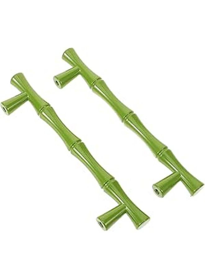 Vintage Green Zinc Alloy Drawer Pull Handles 2pcs Kitchen Cabinet Door Pulls - Image 1