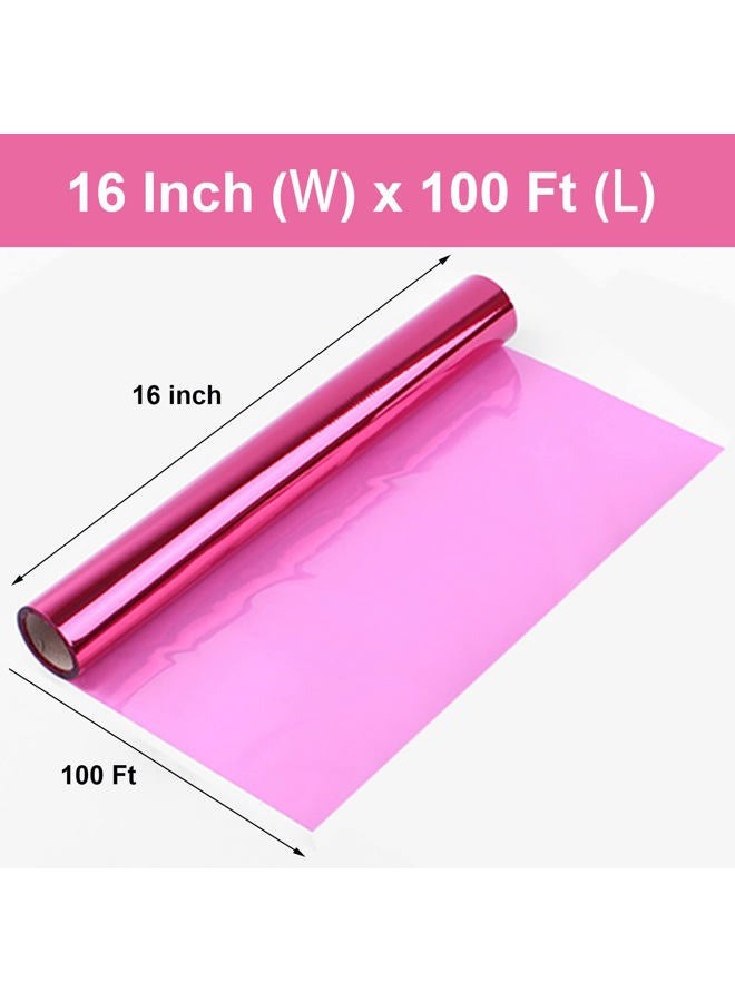 Morepack Pink Cellophane Wrap Roll, Translucent Pink Cellophane Wrapping Paper, 16 Inch Width x 100 Ft Long Colored Cellophane Rolls for Gift Baskets, DIY Arts Crafts Decoration and More - Image 2