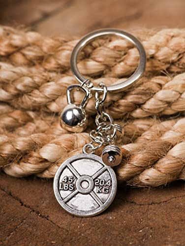 HAQUIL Dumbbell Kettlebell Weightlifting Keychain Best Motivational Gift Fitness Keychain Fitness Trainer Gift Key Ring Health Lover Keychain - Image 3