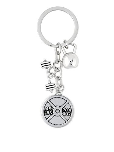 HAQUIL Dumbbell Kettlebell Weightlifting Keychain Best Motivational Gift Fitness Keychain Fitness Trainer Gift Key Ring Health Lover Keychain - Image 1