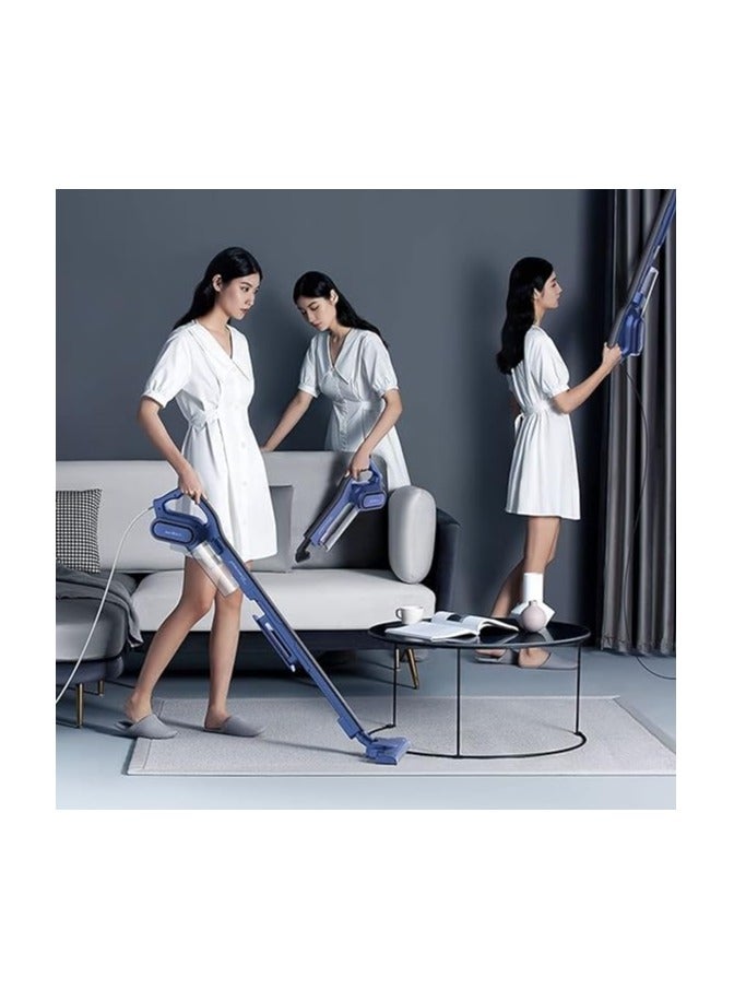 Deerma DX810 Floor Handheld Vacuum Cleaner With HEPA Filter 16000 Pa Strong Suction Power Blanket Dust 0.8 Liters Dust Capacity | 600W Power - Blue - Image 4