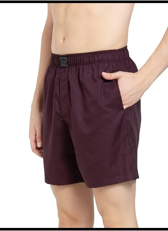 JOCKEY Jockey HG18 Men's Tencel Lyocell Cotton Checkered Boxer Shorts with Side Pocket