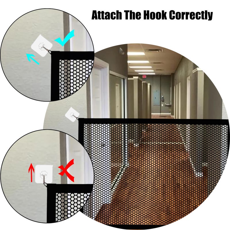 Lofekea 2 Pack Dog Gate, Mesh Baby Gate, 43.3'' X 28.3'' Pet Gate for The House, No Drilling Puppy Gate for Stairs & Doorways Install Anywhere,12 Hooks by Lofekea - Image 5