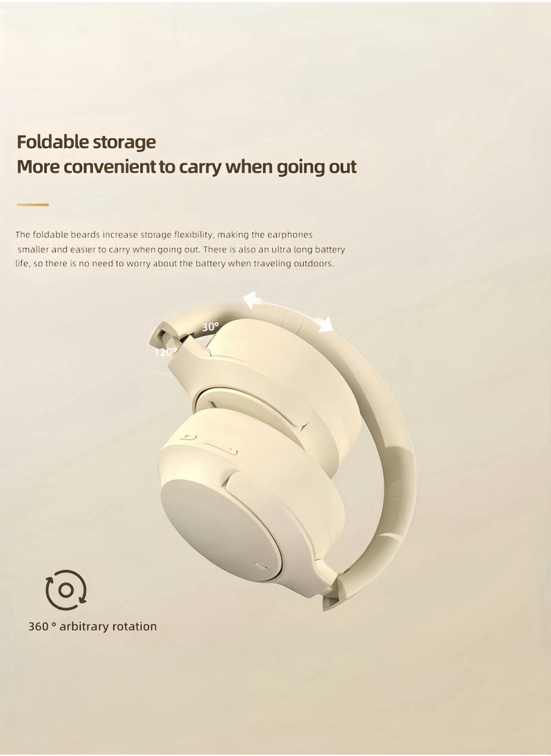 DAREU - Wireless Bluetooth Noise Cancelling Over-Ear Headphones – HiFi Sound, Foldable Design, Built-in Mic, Long Battery Life – White - Image 1