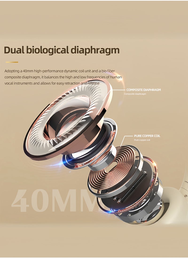 DAREU - Wireless Bluetooth Noise Cancelling Over-Ear Headphones – HiFi Sound, Foldable Design, Built-in Mic, Long Battery Life – White - Image 1