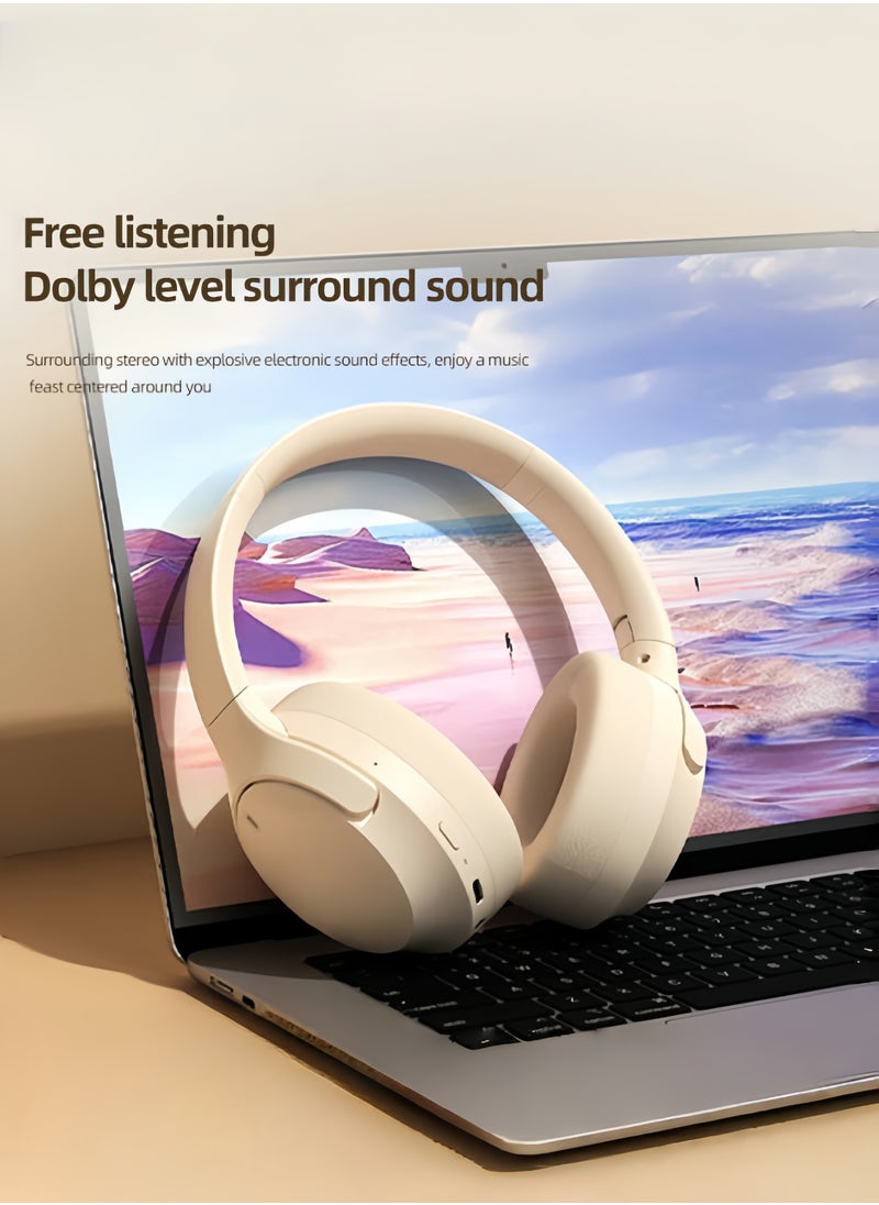 DAREU - Wireless Bluetooth Noise Cancelling Over-Ear Headphones – HiFi Sound, Foldable Design, Built-in Mic, Long Battery Life – White - Image 1