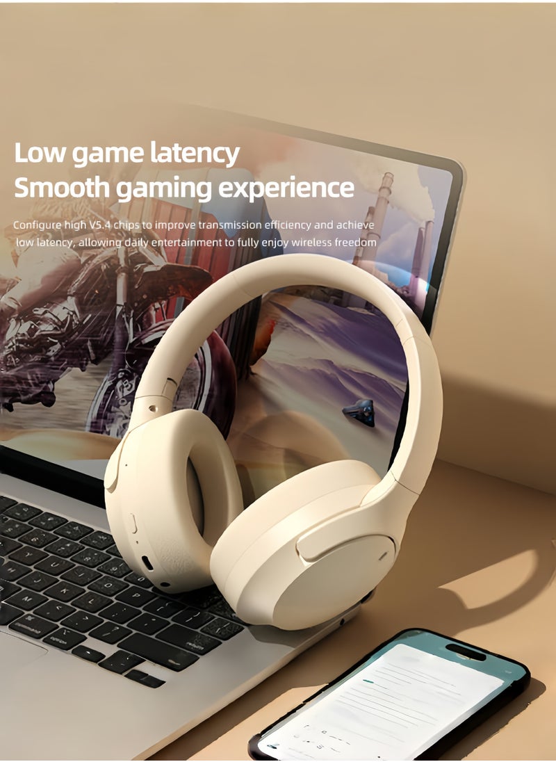 DAREU - Wireless Bluetooth Noise Cancelling Over-Ear Headphones – HiFi Sound, Foldable Design, Built-in Mic, Long Battery Life – White - Image 1