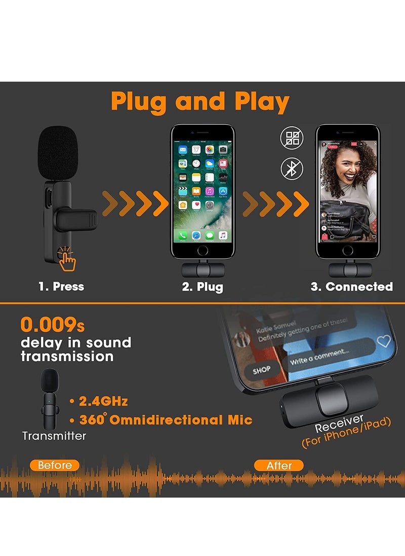 ELTRAZONE Wireless Lavalier Microphone for iPhone iPad Mini Mic for YouTube Facebook Live Stream TikTok Vlog Zoom Video Recording - Noise Reduction/No APP & Bluetooth Needed (Lightning)  - Image 4
