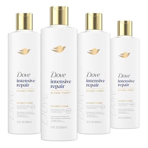 Dove Conditioner Intensive Repair 4 count for Damaged Hair Bio-Protein Care Technology and Amino Serum 12 oz - Image 1