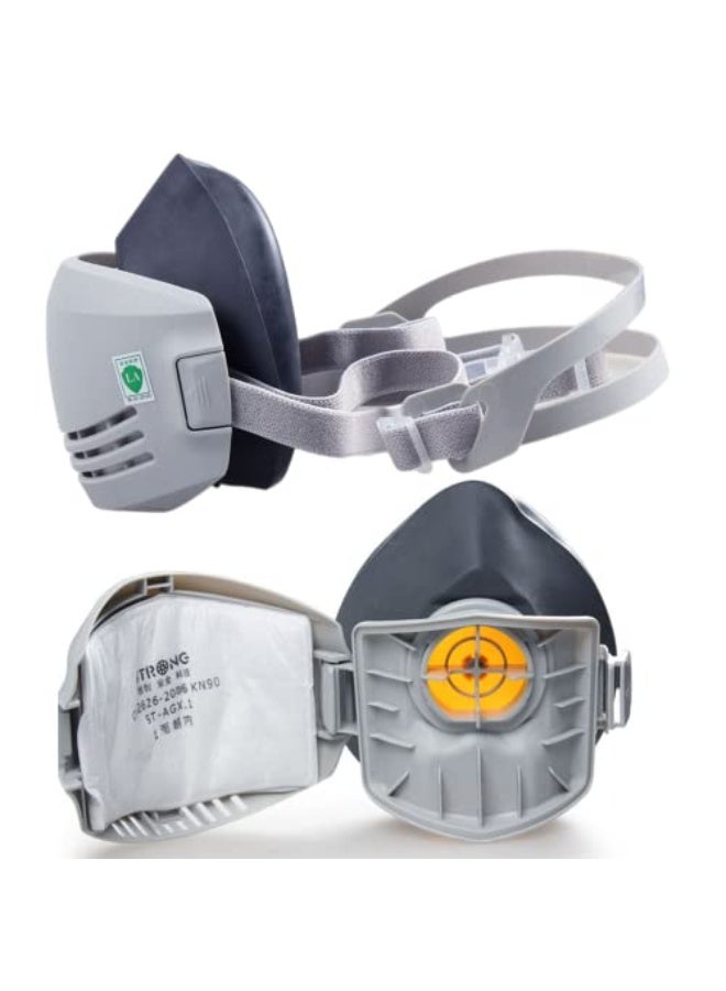 Dust Face Cover Dust Mask Respirator Reusable Respirator Mask Safe Industrial Mask with 12 Filters Suitable For Painting, Woodworking Decoration Paint Dust - Image 5