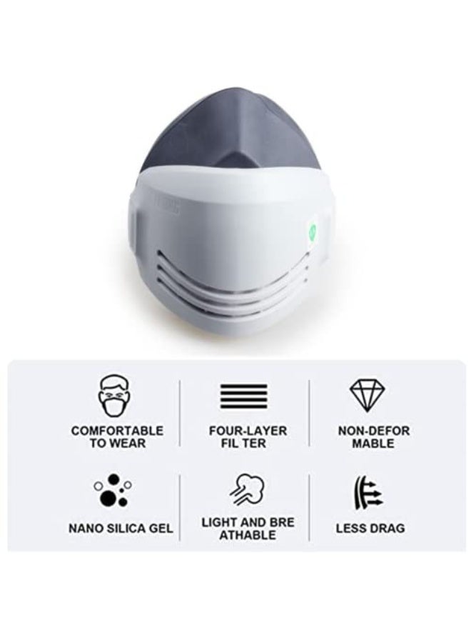 Dust Face Cover Dust Mask Respirator Reusable Respirator Mask Safe Industrial Mask with 12 Filters Suitable For Painting, Woodworking Decoration Paint Dust - Image 2