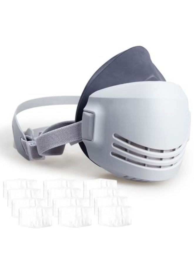 Dust Face Cover Dust Mask Respirator Reusable Respirator Mask Safe Industrial Mask with 12 Filters Suitable For Painting, Woodworking Decoration Paint Dust - Image 1