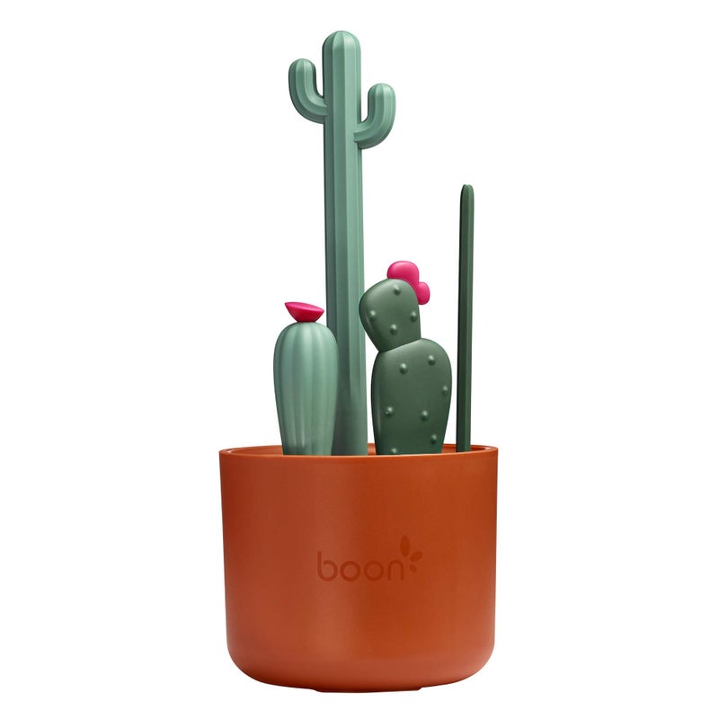 Boon Cacti Bottle Cleaning Brush Set, Terracotta , 4 Piece Set - Image 1