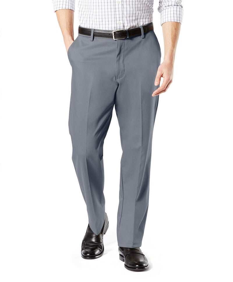 Dockers Men's Classic Fit Signature Khaki Lux Cotton Stretch Pants (Regular and Big & Tall), Burma Grey, 34W x 29L - Image 1