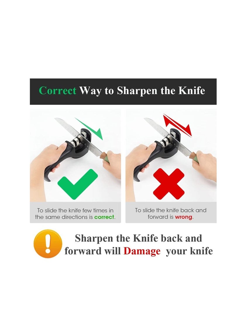 SYOSI - Knife Sharpener, 3-Stage Knife Sharpener, Kitchen Knife Sharpener, Non-Slip Knife Sharpener, Restore Kitchen Knives to Restore and Polish Blades for Dull Blades, Professional Chef's Choice - Image 1
