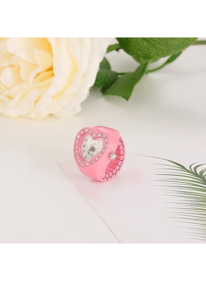 مجوهرات - ساعات يد دائرية أنالوج للرجال والنساء، سهلة القراءة، تعمل بحركة كوارتز، خواتم ساعة قابلة للتعديل. - Image 5