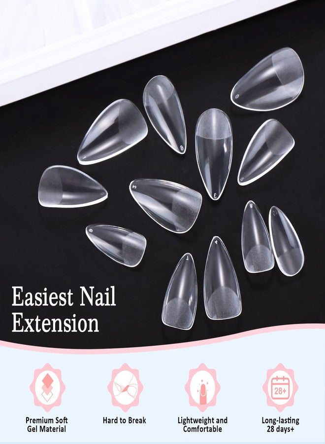 SWEET TREND Almond Fake Nail Tips Medium: 600Pcs Full Cover Nail Tips for Acrylic Nails Professional Clear Nail Tip with Nail Glue Remover & Glue Acrylic False Nail Clippers Art Nail Extension Kit for Home Salon - Image 3