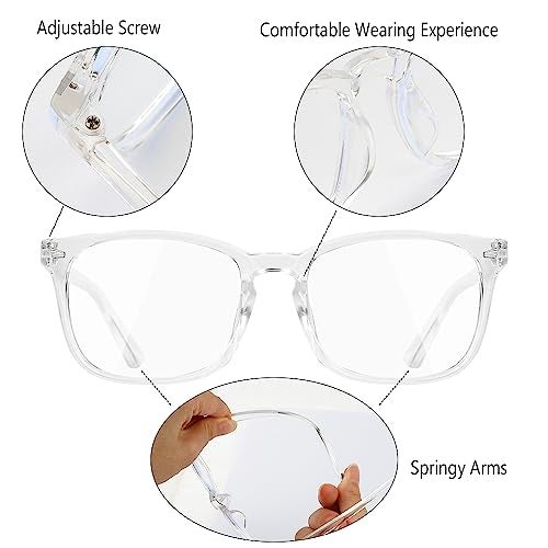 Yekepal Blue Light Blocking Glasses, 2 Pack Blue Light Glasses Men, Blue Light Glasses For Women Computer Reading Gaming TV Phones Eyeglasses Clear Lens Bluelight Glasses Anti Eyestrain UV Glare Green+Clear - Image 3