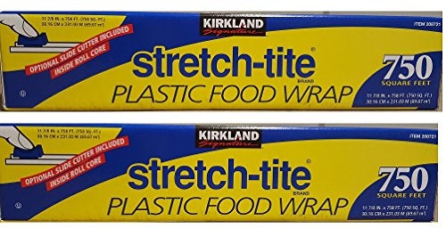 Kirkland Kirkland Signature Stretch Tite Plastic Food Wrap PMYknx 2 Packs 750 Sq ft Food Wrap 