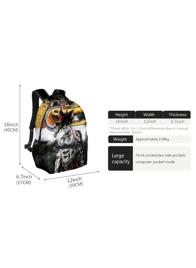 دراجون بول دراغون بول حقائب ظهر للأطفال ، حقائب مدرسية للمراهقين وطلاب المدارس الابتدائية ، حقائب ظهر رياضية ترفيهية للرجال والنساء - Image 3