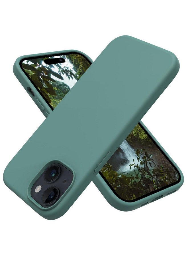 OTOFLY Compatible with iPhone 15 Case, Silicone Shockproof Slim Thin Phone Case for iPhone 15 (6.1 inch), (Pine Green) - Image 1
