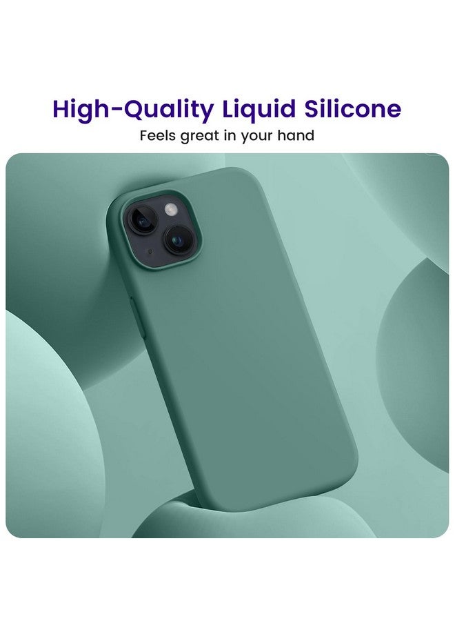 OTOFLY Compatible with iPhone 15 Case, Silicone Shockproof Slim Thin Phone Case for iPhone 15 (6.1 inch), (Pine Green) - Image 3