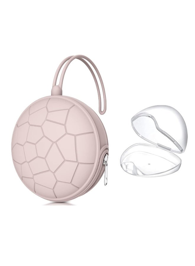 Smlpuame Pacifier Holder Case,BPA Free Portable Pacifier Storage Container,Silicone Baby Pacifier Cover Pouch for Diaper Bag Stroller,Travel Outdoor Activities,Easy to Clean(Pink) - Image 1