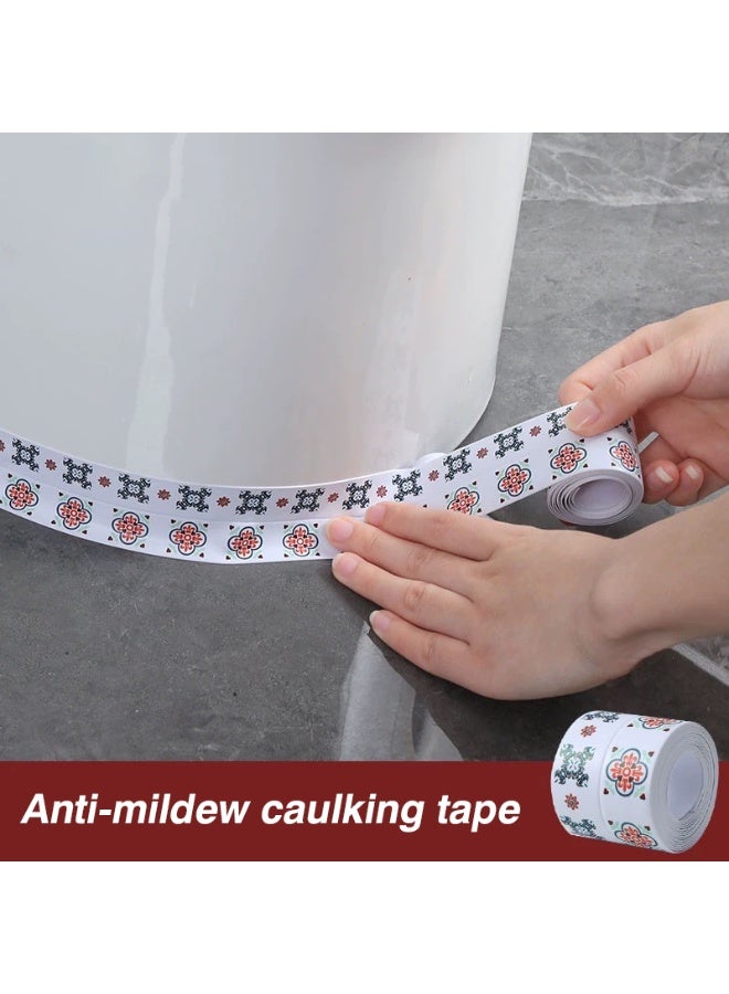 Sunspire Colored Caulk Tape, 1 Roll of Self Adhesive Caulk Strip Waterproof Sealing Tape for Kitchen, Countertop, Bathroom, Sink, Shower, Bathtub, Toilet Edge Protector with Sealing Tool (1.5" x 5Ft) - Image 1