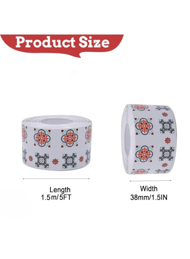 Sunspire Colored Caulk Tape, 1 Roll of Self Adhesive Caulk Strip Waterproof Sealing Tape for Kitchen, Countertop, Bathroom, Sink, Shower, Bathtub, Toilet Edge Protector with Sealing Tool (1.5" x 5Ft) - Image 2