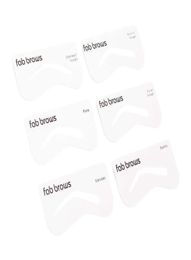 فاب بروز استنسلات الحواجب فاب براوز لوكس | استنسل سهل لتشكيل الحواجب | تصميم أنحف | 6 أشكال حواجب طبيعية | يناسب جميع الوجوه والأحجام | مجموعة استنسلات الحواجب للمبتدئين والمحترفين | استنسلات فقط - Image 1