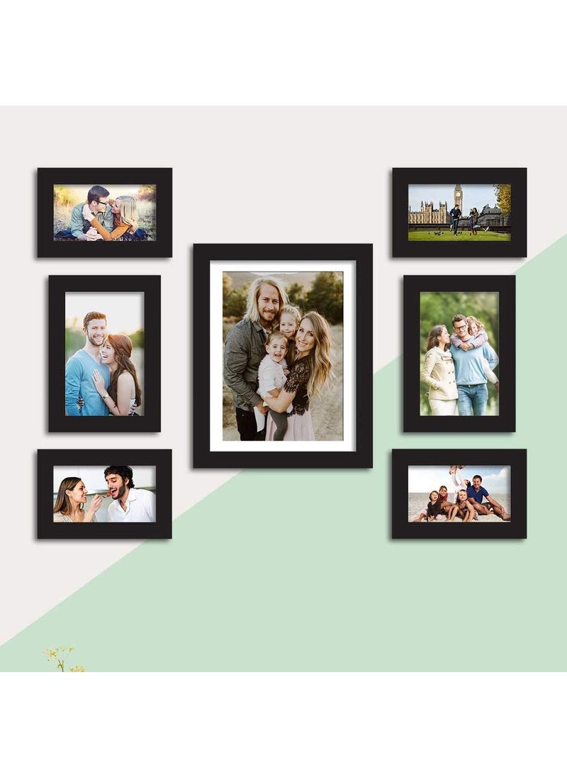 Art Street Art Street Eros Set of 7 Black Wall Photo Frame, Picture Frame for Home Decor (Size - 4x6, 5x7, 8x10 Inchs)  - Image 1