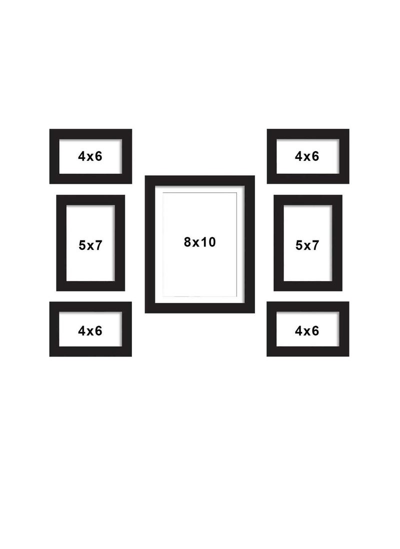 Art Street Art Street Eros Set of 7 Black Wall Photo Frame, Picture Frame for Home Decor (Size - 4x6, 5x7, 8x10 Inchs)  - Image 2