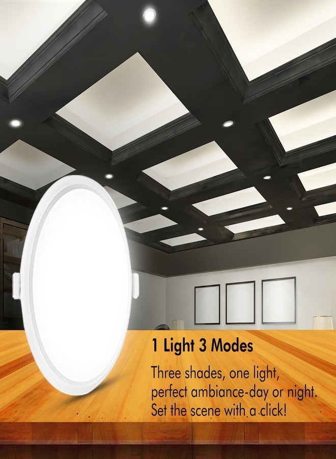 ويبرو مصباح سقف دائري من ويبرو، مصنوع من مادة ABS بلون العقيق، بقوة 10 واط، بتقنية الموجة، مع لوحة إضاءة متغيرة الألوان، ولوحة إضاءة LED بتصميم أنيق بدون إطار، وإضاءة غائرة للأسقف المعلقة، مقاس 150×150 مم، عبوة من قطعة واحدة، لون أبيض - Image 2