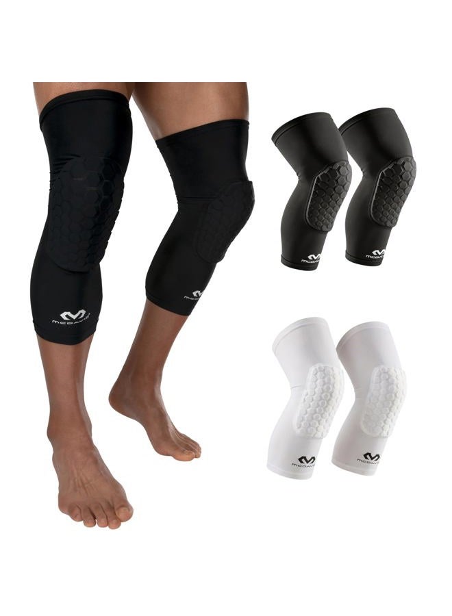 Mcdavid Extended Compression Leg Sleeve with Hexpad Protective Pad (Black, XX-Large) - One pair - Image 1