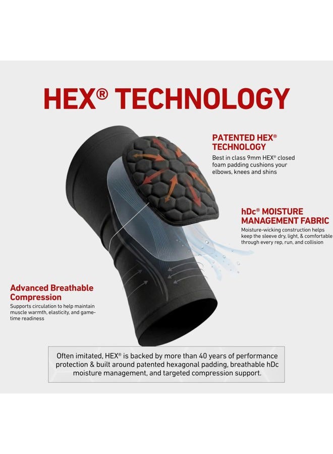 Mcdavid Extended Compression Leg Sleeve with Hexpad Protective Pad (Black, XX-Large) - One pair - Image 4