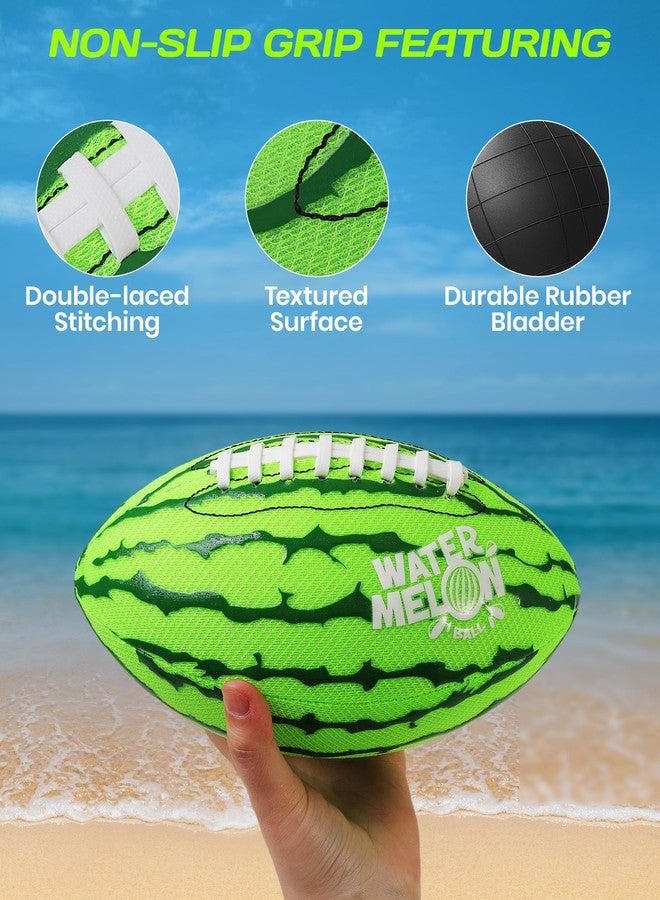 Watermelon Ball كرة بطيخ مائية للشاطئ والمسبح (9 بوصات) - كرة قدم متينة ومقاومة للماء، هدية مثالية مع قبضة قوية للمسبح والشاطئ والبحيرة واللعب في الهواء الطلق، أفكار هدايا رياضية لأعياد ميلاد الأولاد من سن 8 إلى 12 عامًا - Image 2