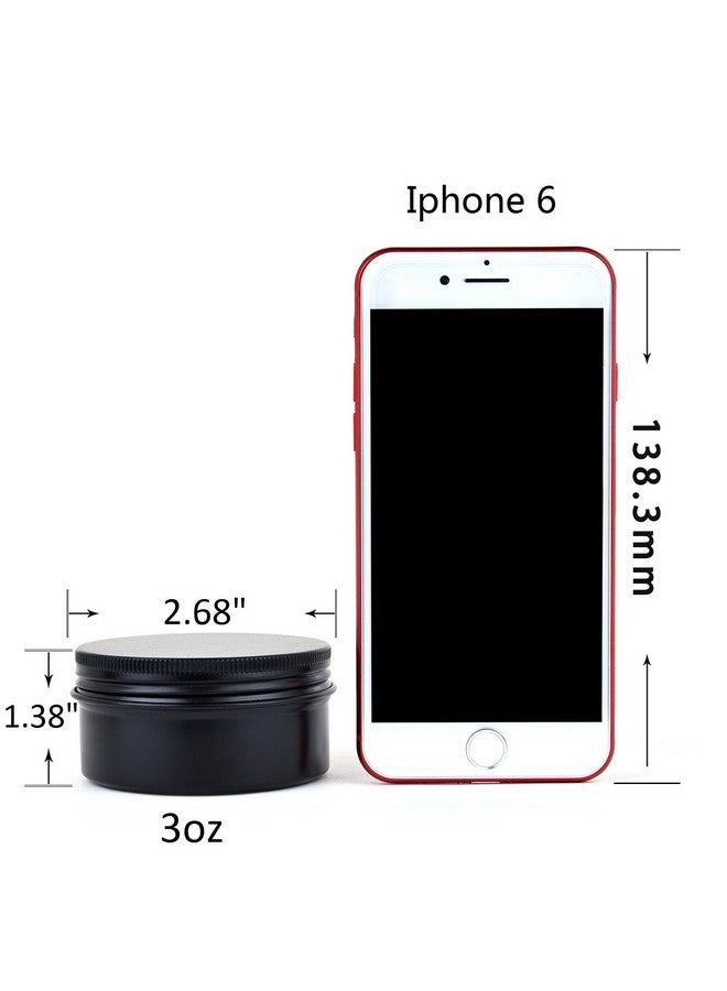 LIYAR TMO 3oz 90g Aluminum Tins Round Metal Tin Container Screw Top Steel Tin Cans Cosmetic Sample Containers Tea Cans Bulk Food Storage Metal Steel Tin Jars Candle Travel Tins(Black,10 Pack) - Image 5
