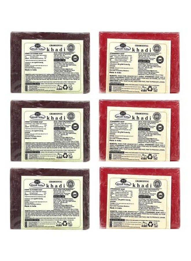 Khadi Pure Honey Glycerin & Strawberry Soap, 125 Ml (Pack Of 6) - Image 2