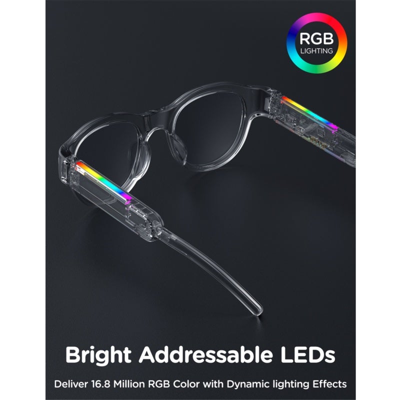 Children's Smart Glasses: Black-Green, UV400 Blue Light Protection - Bluetooth 5.4 Immersive Audio, Voice Touch Control RGB Lights for Kids Indoor Outdoor Use - Image 5
